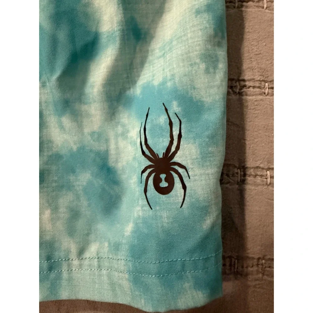 Spyder Swim Mens XXL Blue Tie Dye Board Shorts UV Protection Mesh Lined Trunks